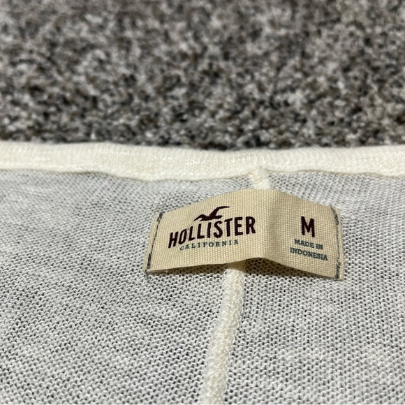 Hollister Long Sleeve Beach Sweater Lace Insert Flowy Ivory Off White - Medium - Picture 5 of 8
